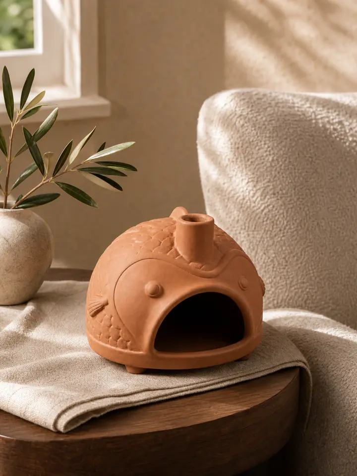 Terracotta Fish Palo Santo Holder & Incense Burner styling idea 1