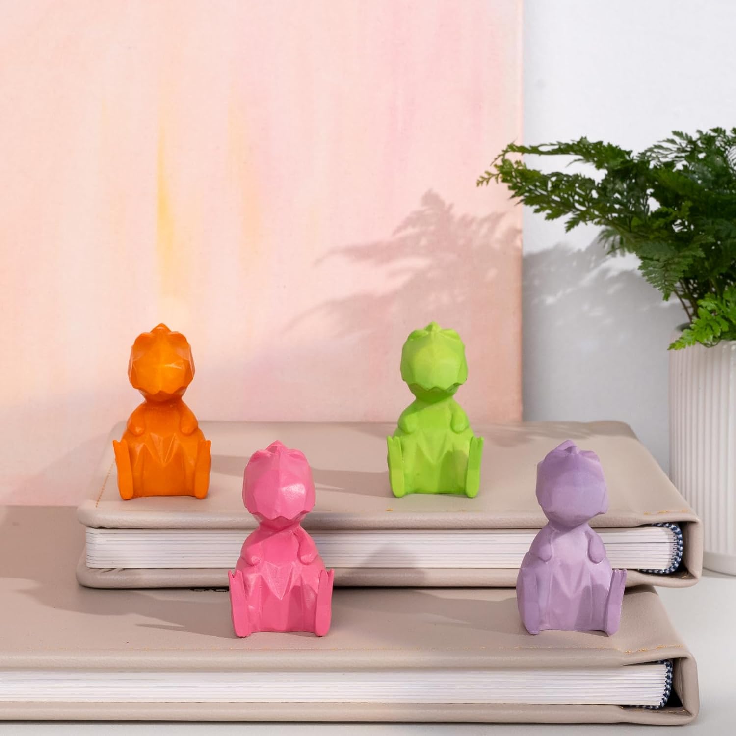 4-Pack Dinosaur Glasses Holders - Colorful Resin Eyewear Stand-MOUGIGI