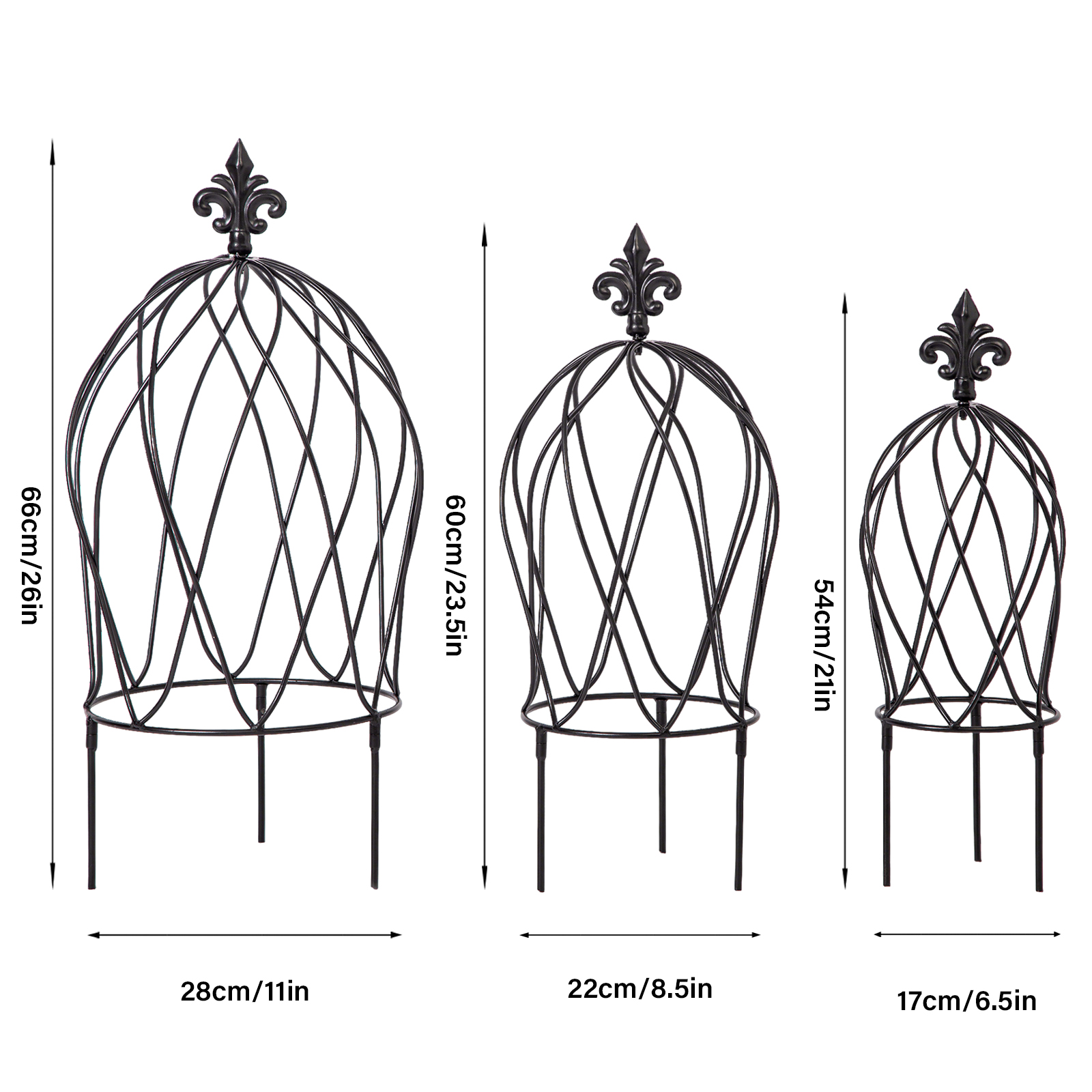 3-Piece Metal Obelisk Trellis Set for Climbing Plants
