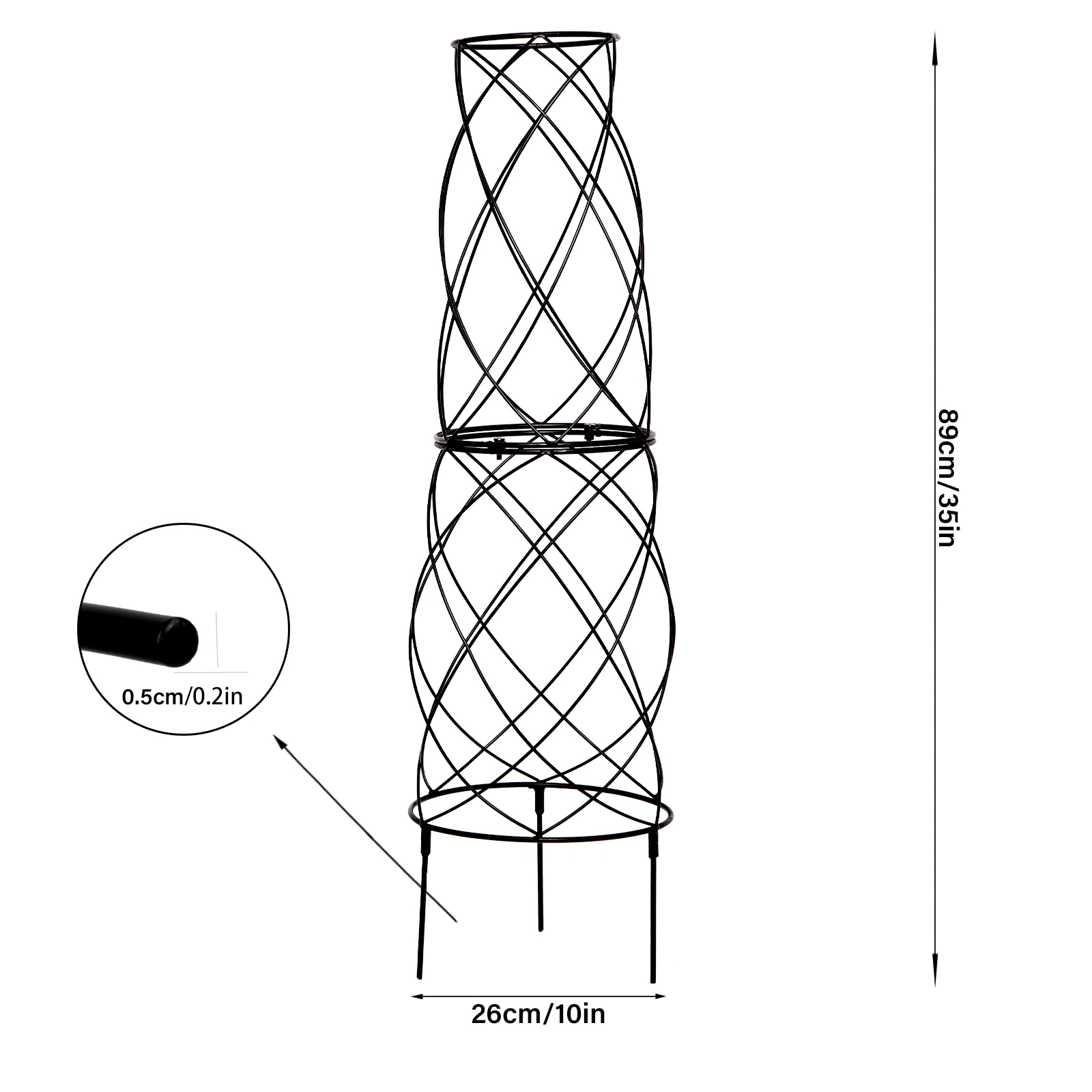 35" Metal Obelisk Trellis for Climbing Plants & Roses-MOUGIGI