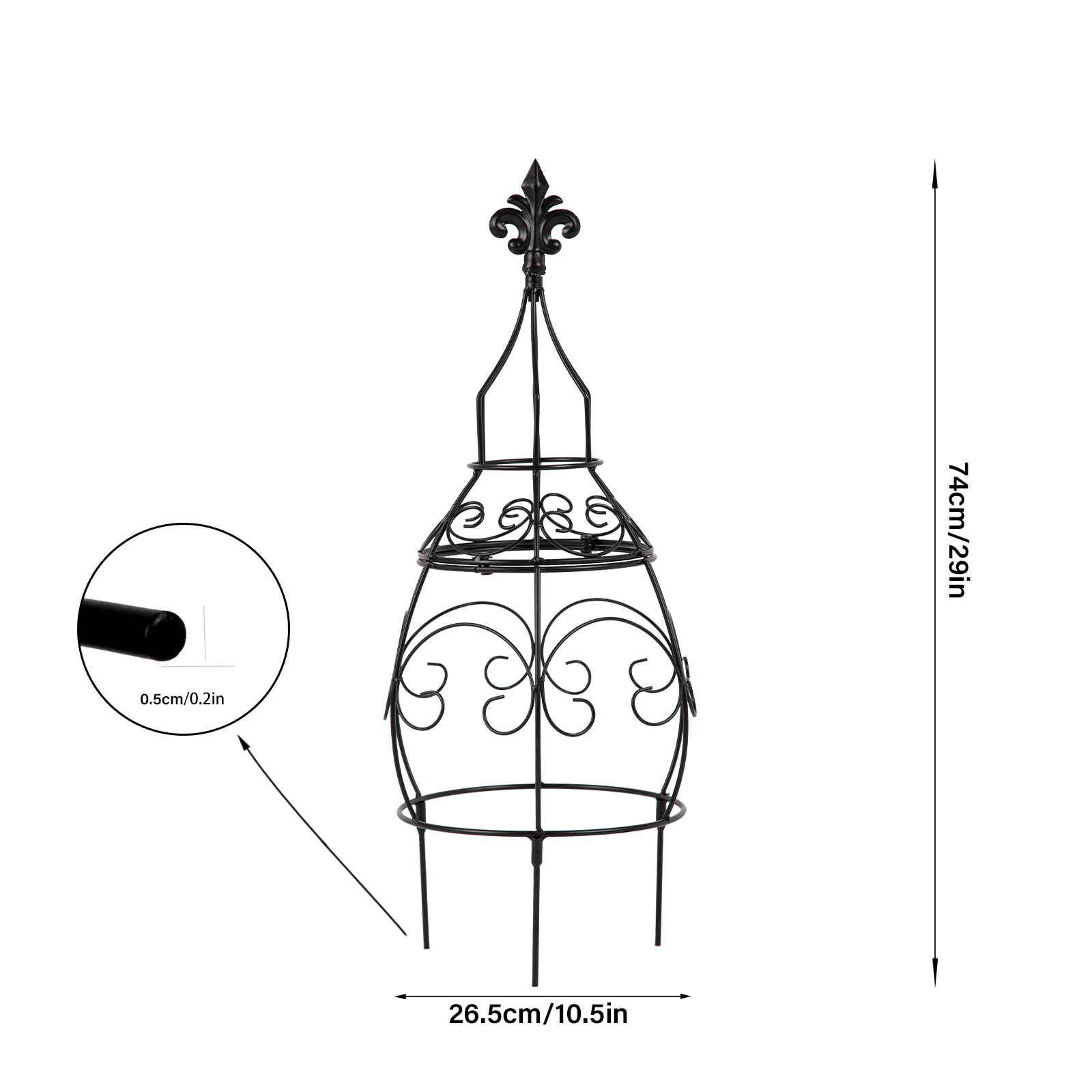 29in Metal Obelisk Trellis - Indoor/Outdoor Plant Support