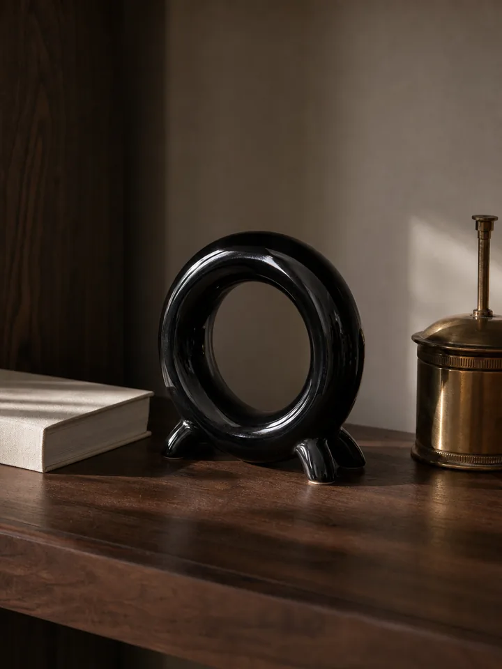 Glossy Black Ceramic Palo Santo & Sage Storage Holder styling idea 2