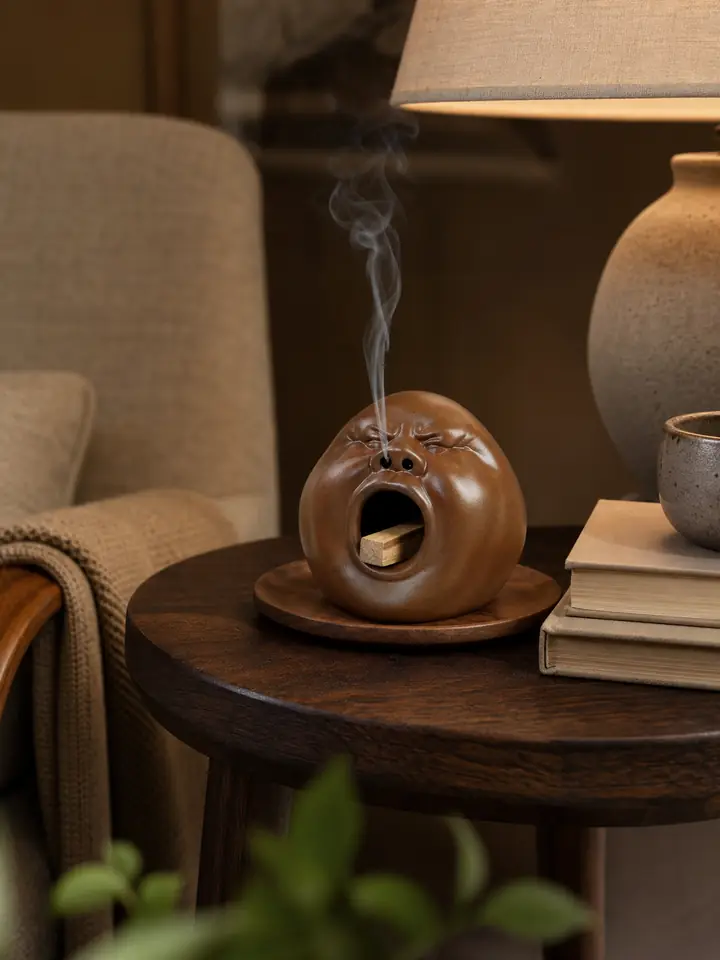Expressive Face Ceramic Palo Santo Holder & Incense Burner styling idea 2