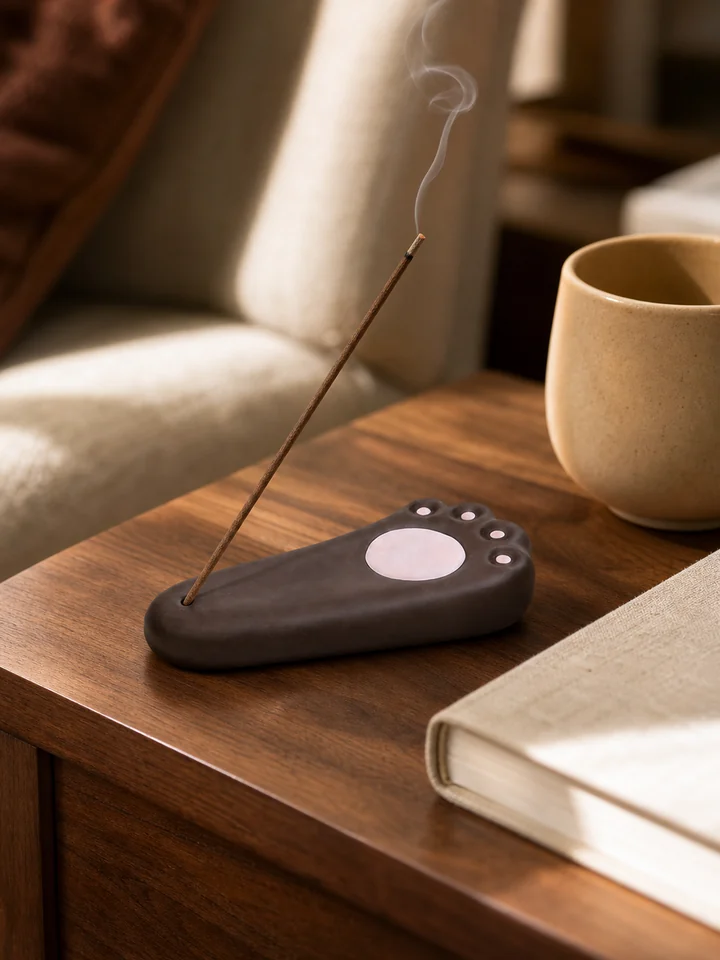 Cat Paw Ceramic Stick Incense Holder styling idea 2