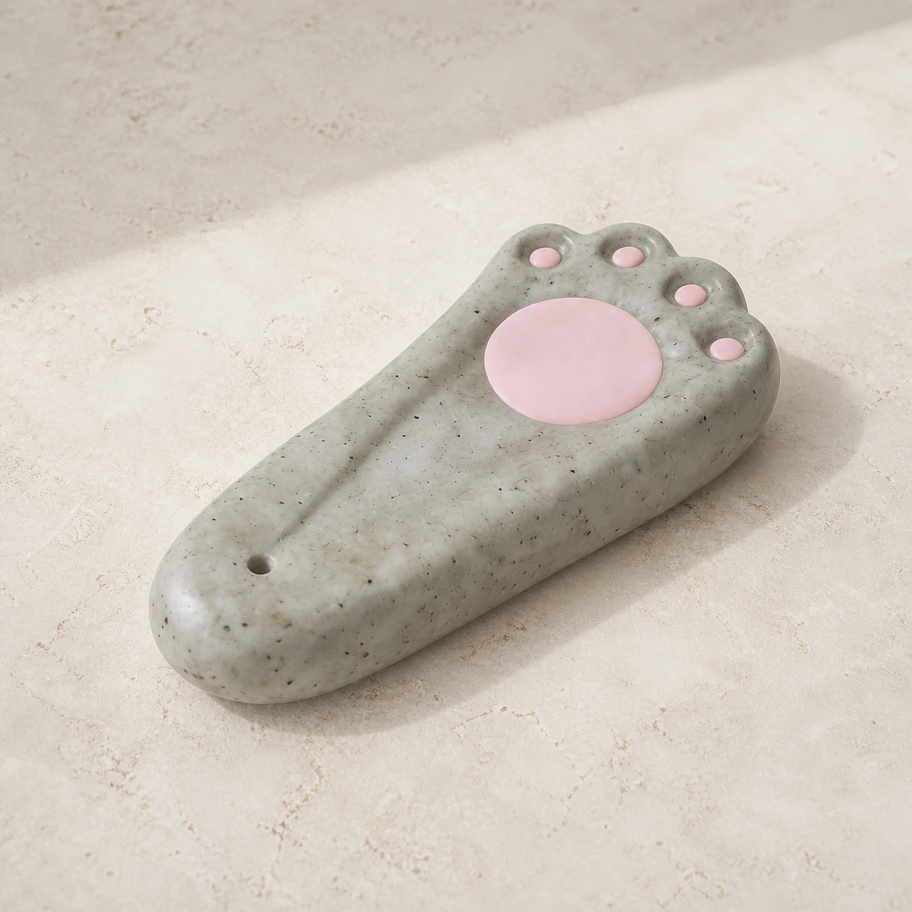 Speckled gray cat paw stick incense holder clean product view