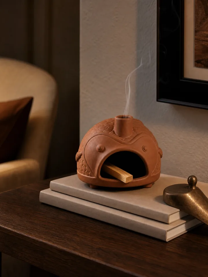 Terracotta Fish Palo Santo Holder & Incense Burner styling idea 2