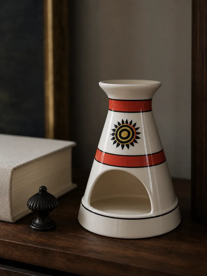 White Ceramic Sun Motif Palo Santo Holder & Incense Burner styling idea 2