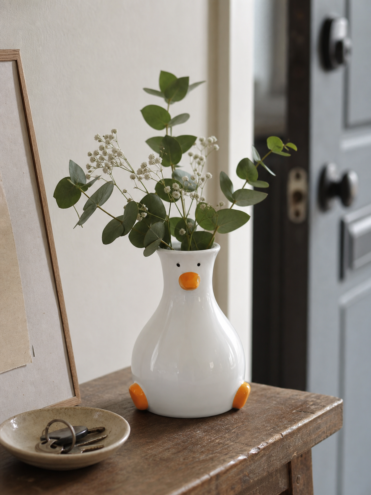 Ceramic Duck Vase with Flower Opening styling idea 3