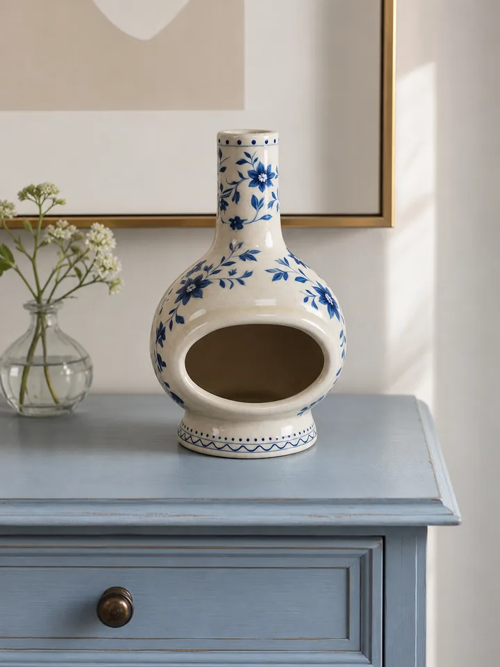 Blue Floral Ceramic Palo Santo Holder & Incense Burner styling idea 3
