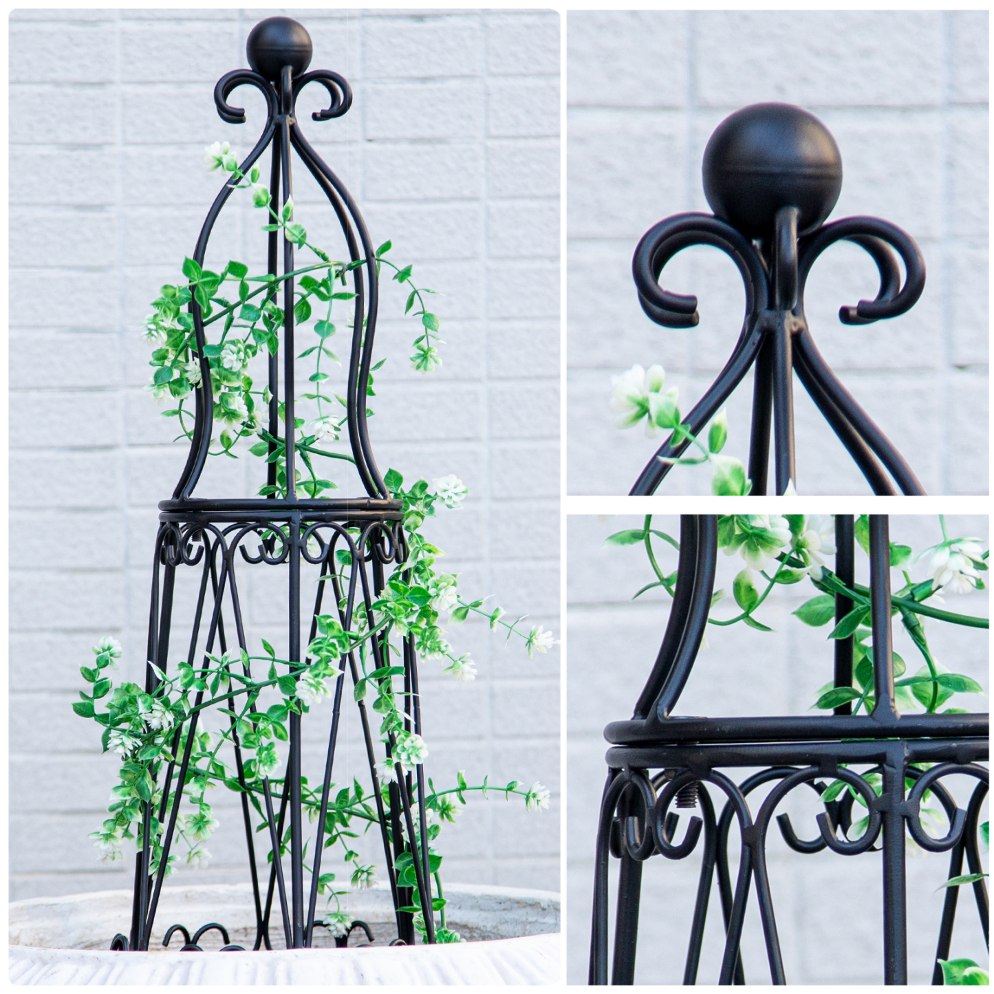 27.5in Wrought Iron Trellis for Pothos & Climbing Plants