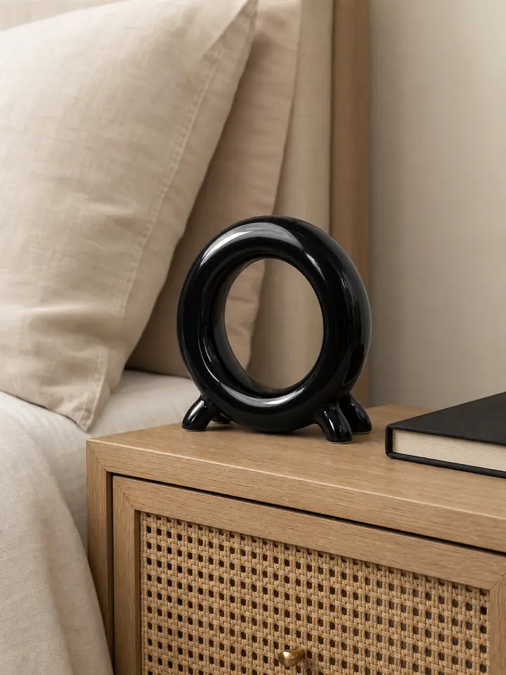 Glossy Black Ceramic Palo Santo & Sage Storage Holder styling idea 4