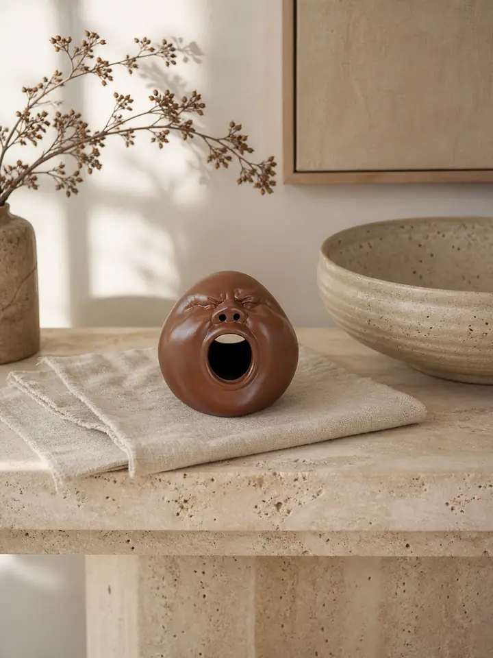 Expressive Face Ceramic Palo Santo Holder & Incense Burner styling idea 4