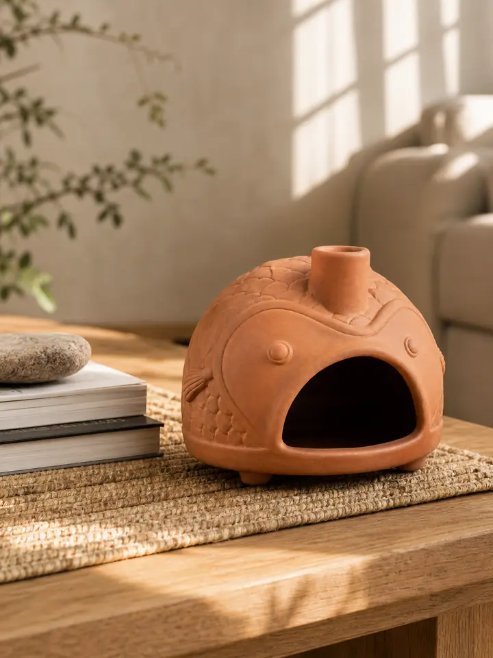 Terracotta Fish Palo Santo Holder & Incense Burner styling idea 4