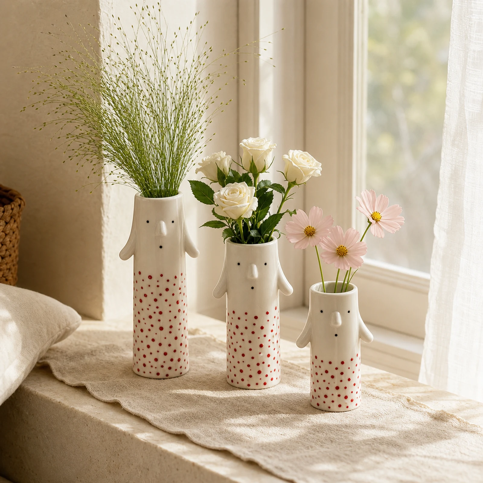 MOUGIGI red dot family face vase set styled home decor image