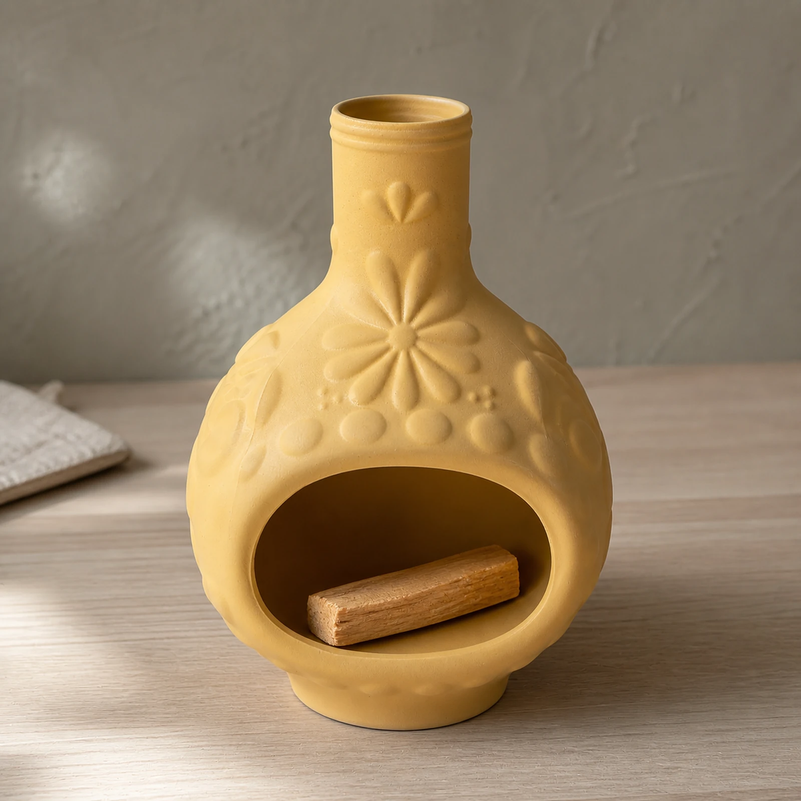 Yellow Jingdezhen ceramic Palo Santo holder image 4