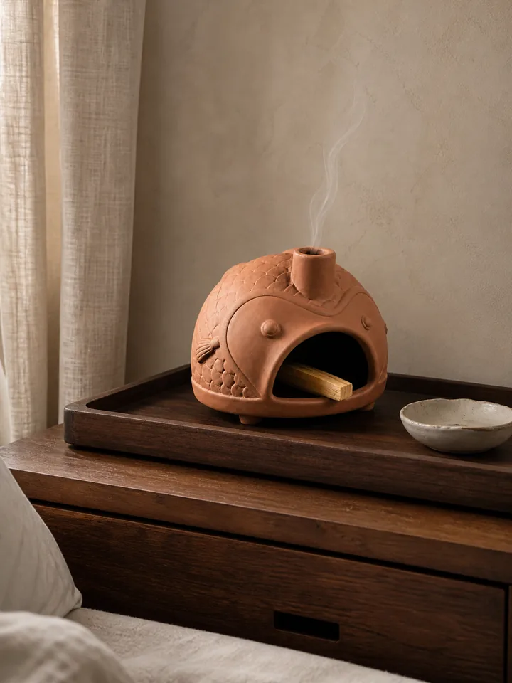 Terracotta Fish Palo Santo Holder & Incense Burner styling idea 5