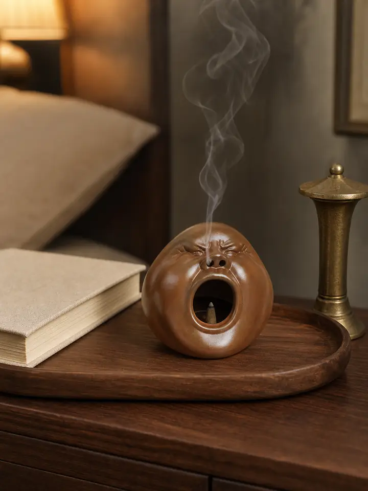 Expressive Face Ceramic Palo Santo Holder & Incense Burner styling idea 5