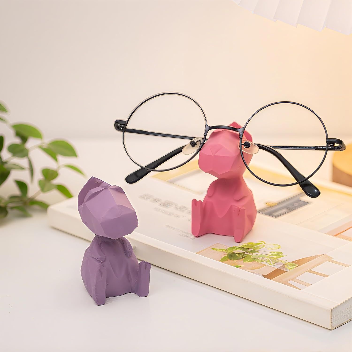 4-Pack Dinosaur Glasses Holders - Colorful Resin Eyewear Stand-MOUGIGI