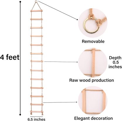 Natural Wood Ladder Trellis for Climbing Plants-MOUGIGI