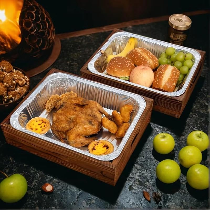 Handcrafted Wood 9x13 Pan Holder for Disposable Tins-MOUGIGI