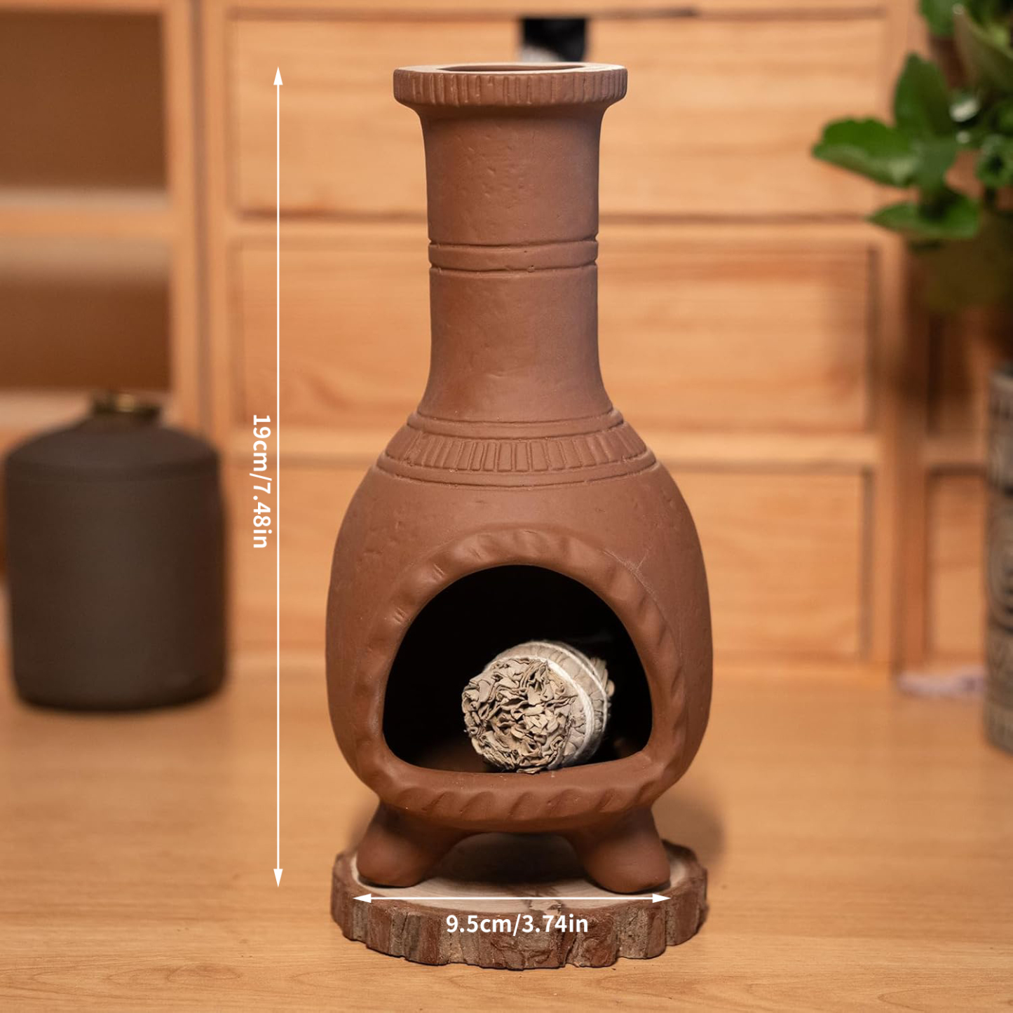 Handmade Terragotta Palo Santo Holder - for Incense Cones and Sage