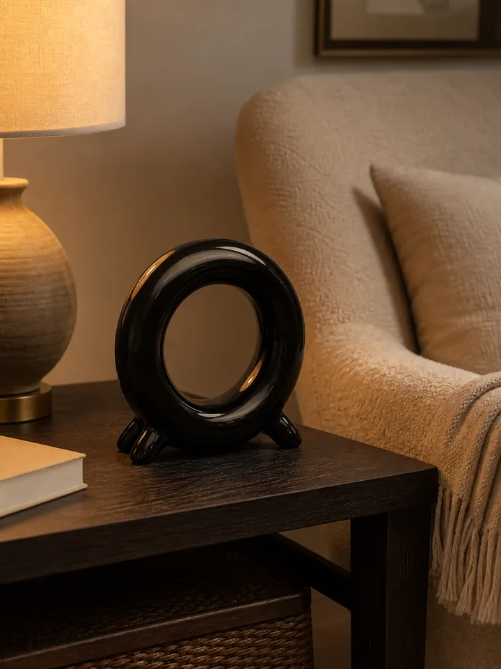 Glossy Black Ceramic Palo Santo & Sage Storage Holder styling idea 6