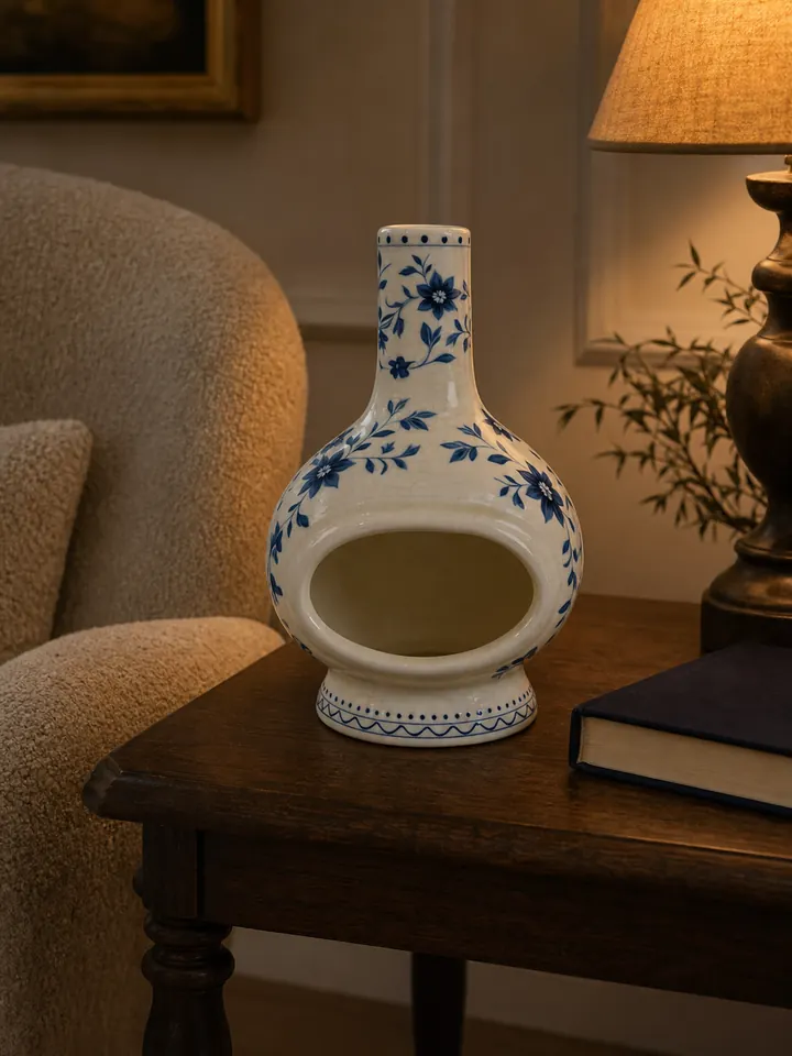 Blue Floral Ceramic Palo Santo Holder & Incense Burner styling idea 6