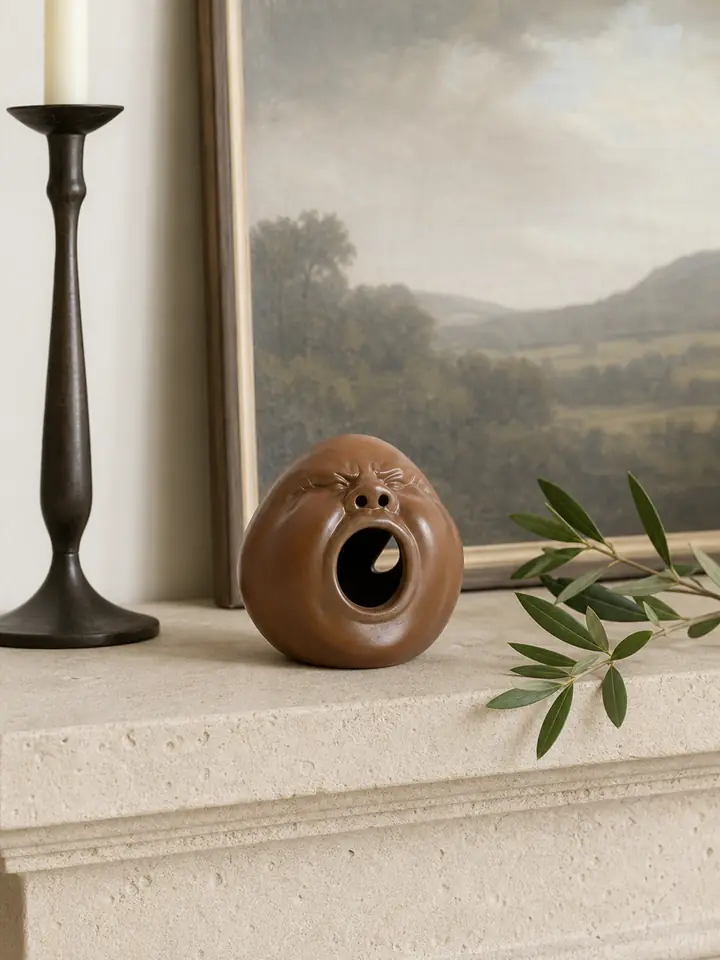 Expressive Face Ceramic Palo Santo Holder & Incense Burner styling idea 6