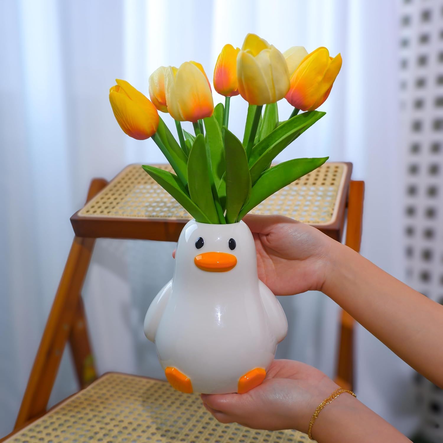 Handcrafted Ceramic Duck Vase - Multi-Use Home Decor-MOUGIGI