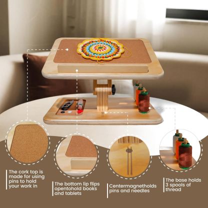 Adjustable Lap Desk for Sewing & Crafts - Portable Folding Table-MOUGIGI