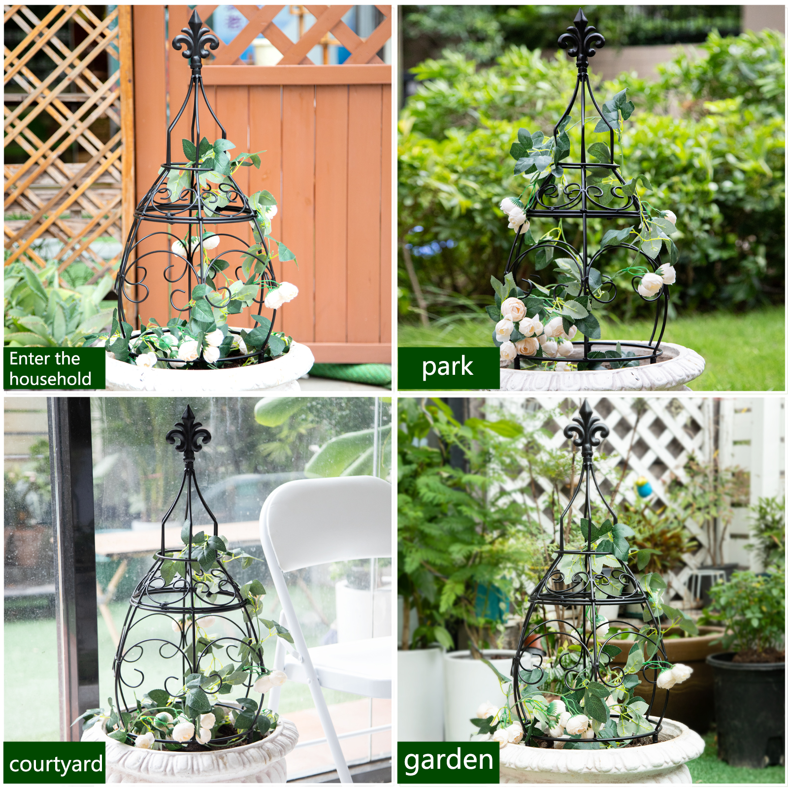 29in Metal Obelisk Trellis - Indoor/Outdoor Plant Support
