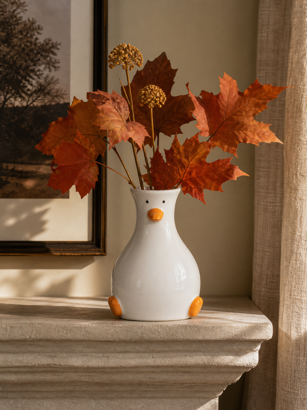 Ceramic Duck Vase with Flower Opening styling idea 6