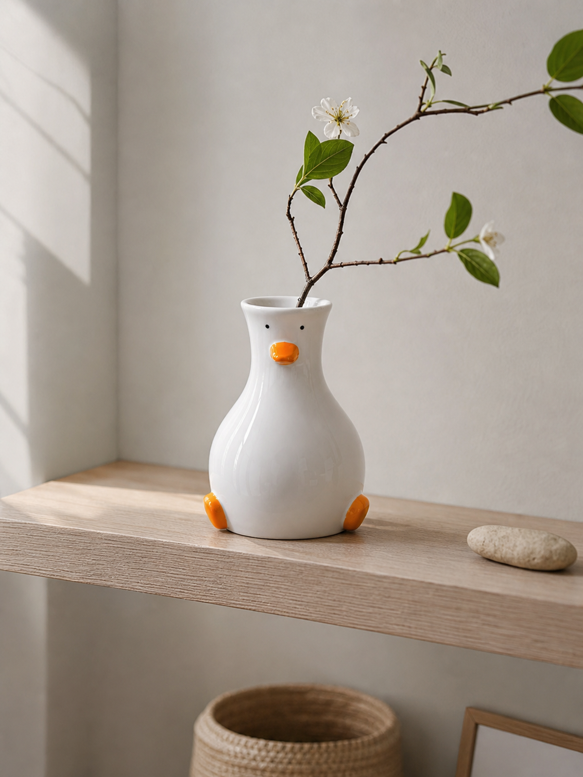 Ceramic Duck Vase with Flower Opening styling idea 5