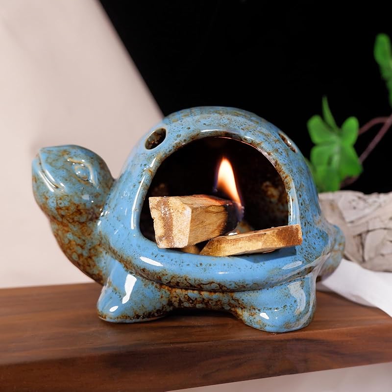 Turtle Palo Santo Burner - Handcrafted Ceramic Incense Holder
