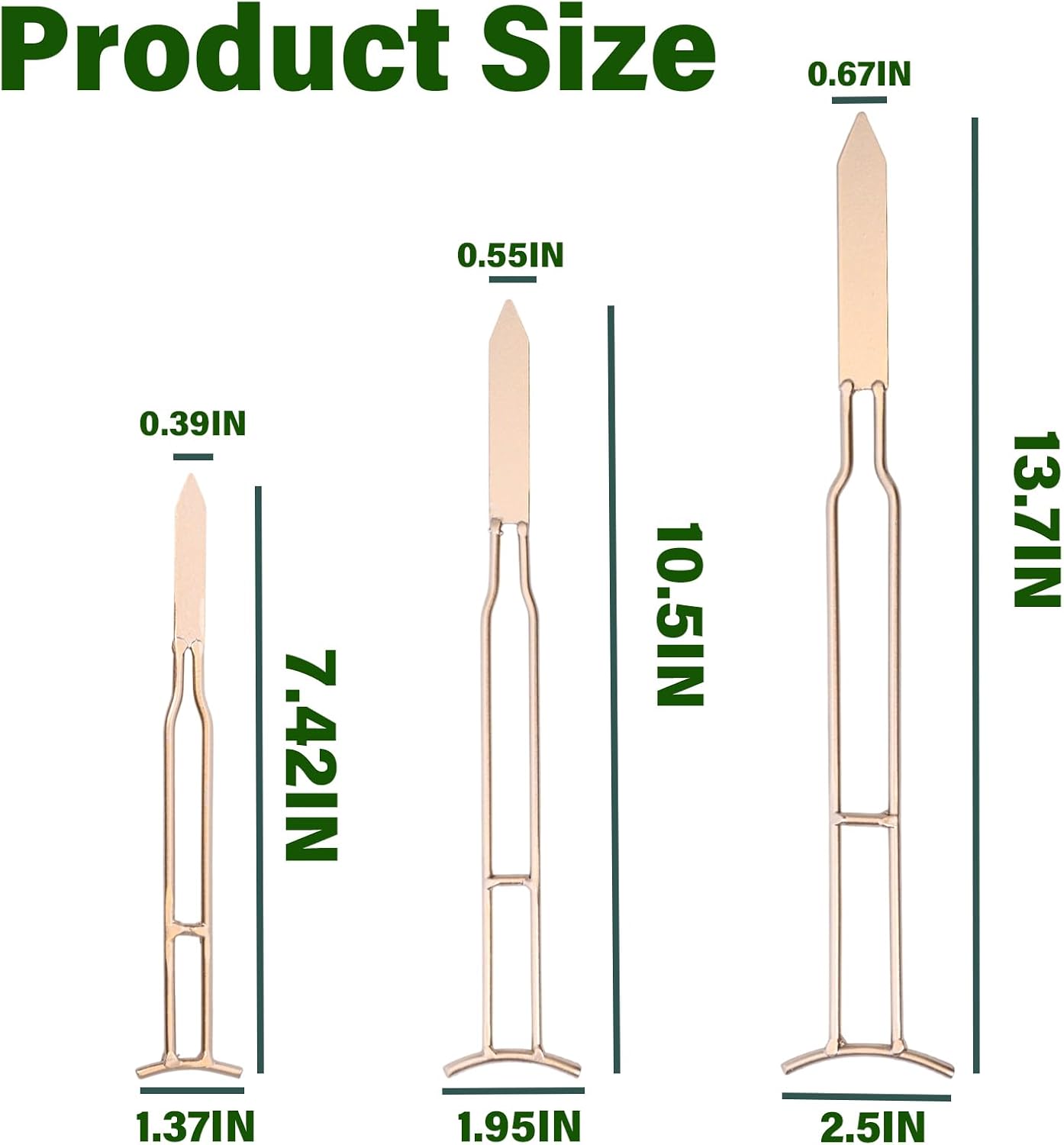 3-Pack Gold Plant Support Stakes for Monstera & Vines-MOUGIGI