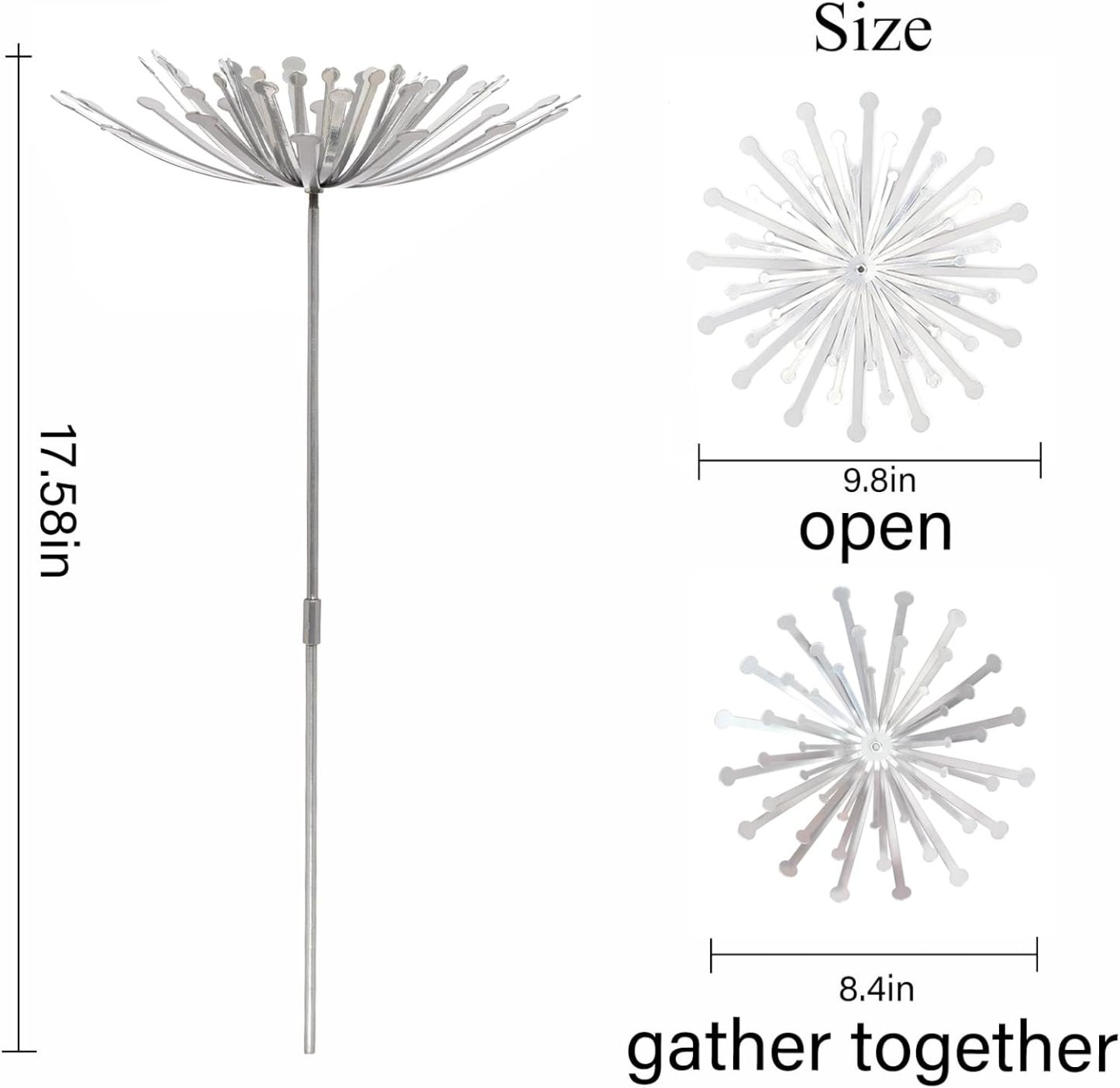 Dandelion Metal Garden Stakes - Weather-Resistant Steel Decor-MOUGIGI