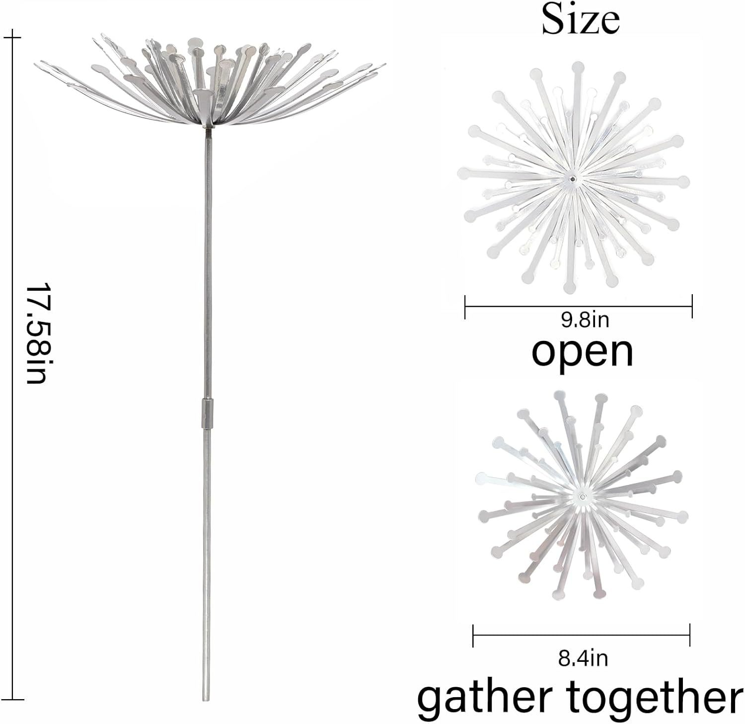 Dandelion Metal Garden Stakes - Weather-Resistant Steel Decor-MOUGIGI