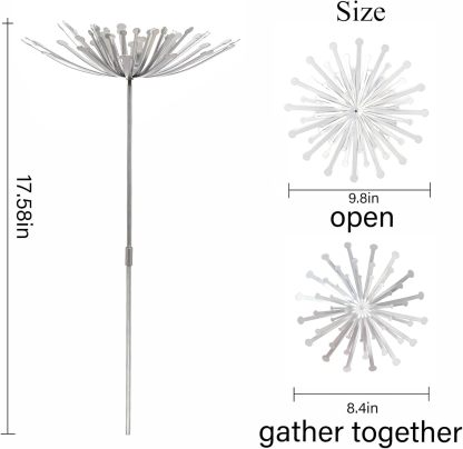 Dandelion Metal Garden Stakes - Weather-Resistant Steel Decor-MOUGIGI