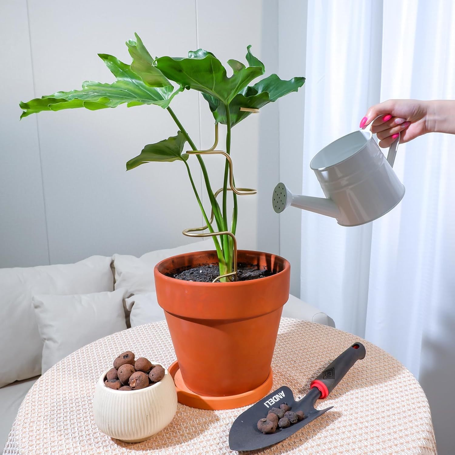 3PCS Metal Plant Stakes - 12.6" Indoor/Outdoor Plant Support-MOUGIGI