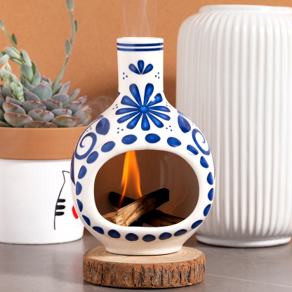 Handmade Ceramic Palo Santo Holder Burner | Mini Chimenea for Sage & Meditation Rituals