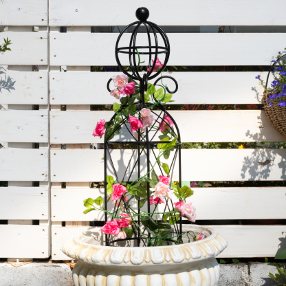 27.1" Metal Obelisk Trellis - Rust-Proof Garden Support