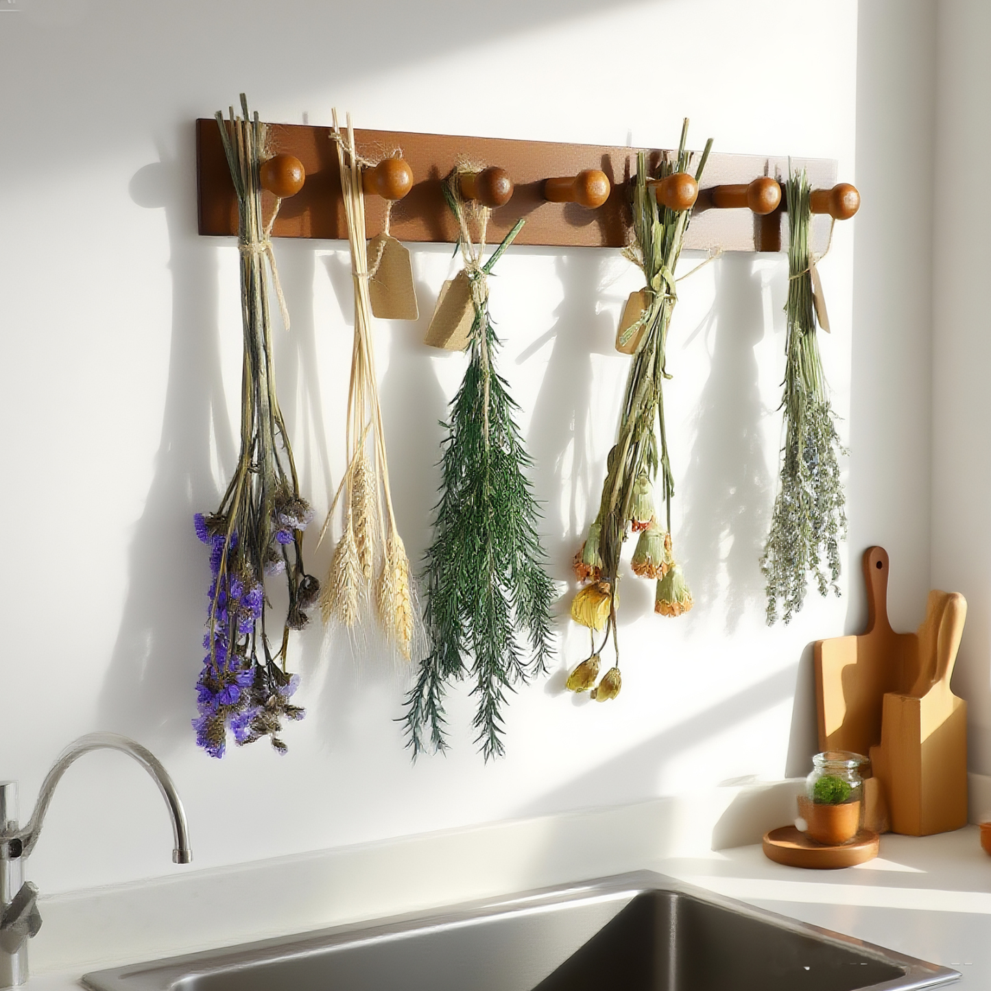 Rustic Herb Drying Rack - Holds 7 Bouquets