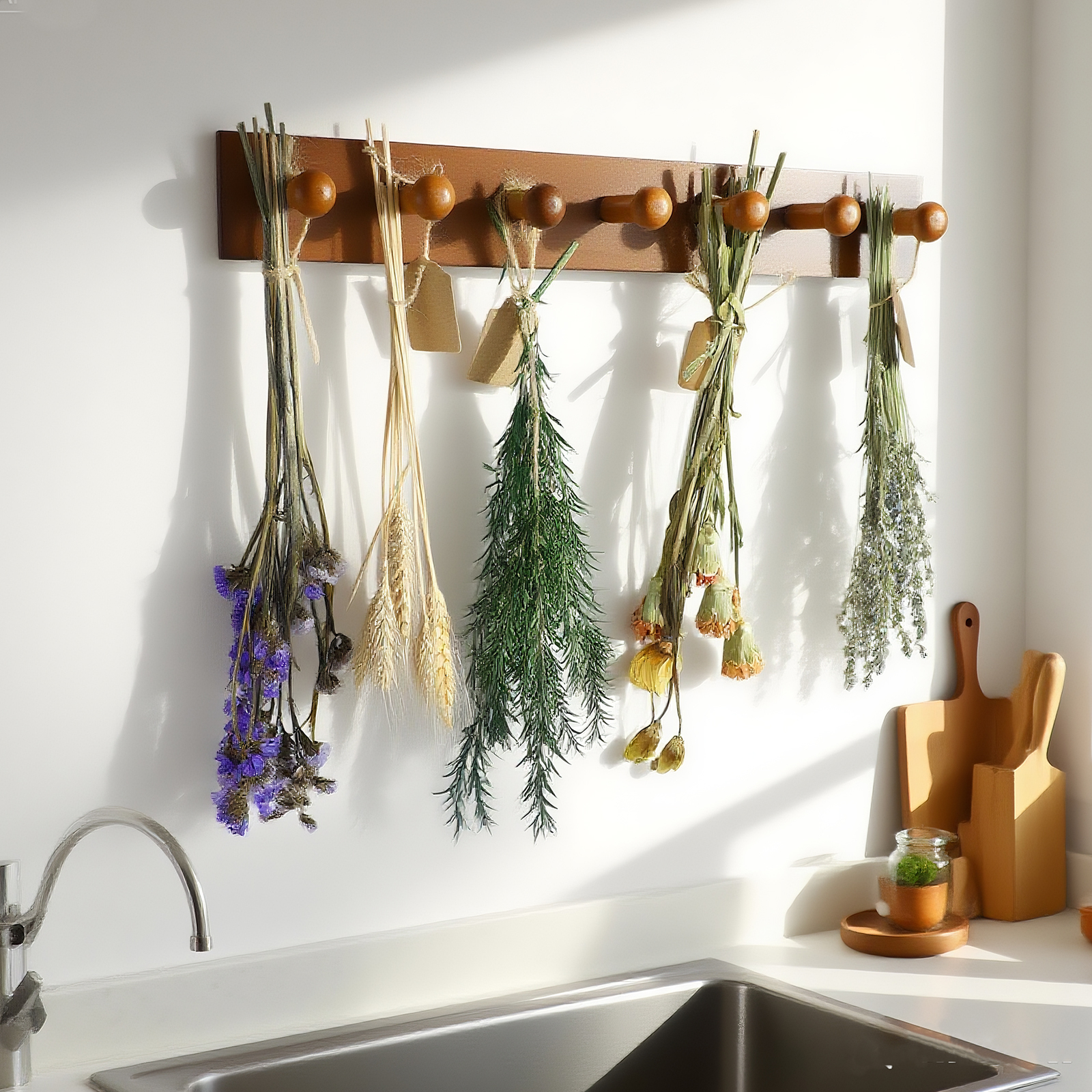 Rustic Herb Drying Rack - Holds 7 Bouquets