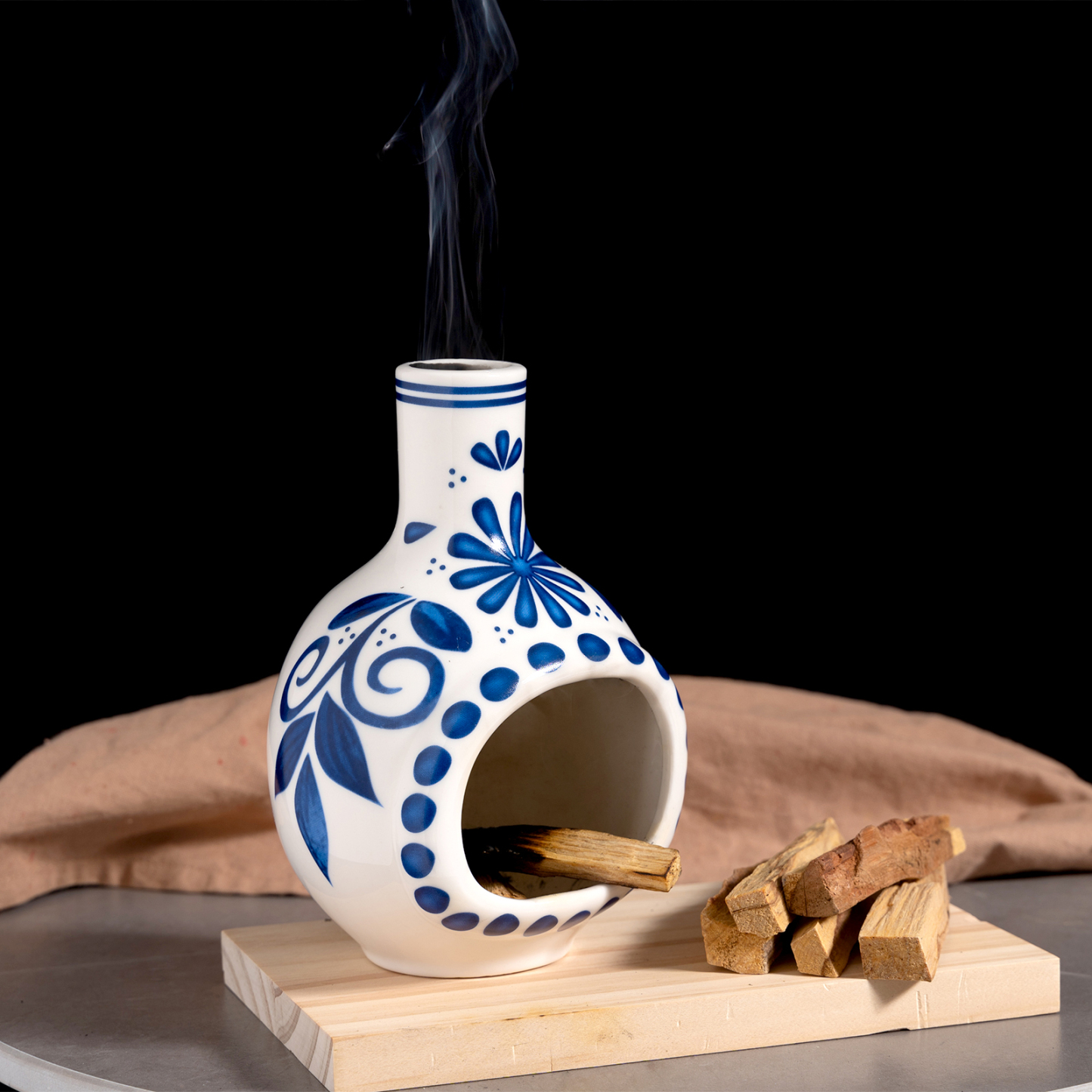 Handmade Ceramic Palo Santo Holder Burner | Mini Chimenea for Sage & Meditation Rituals
