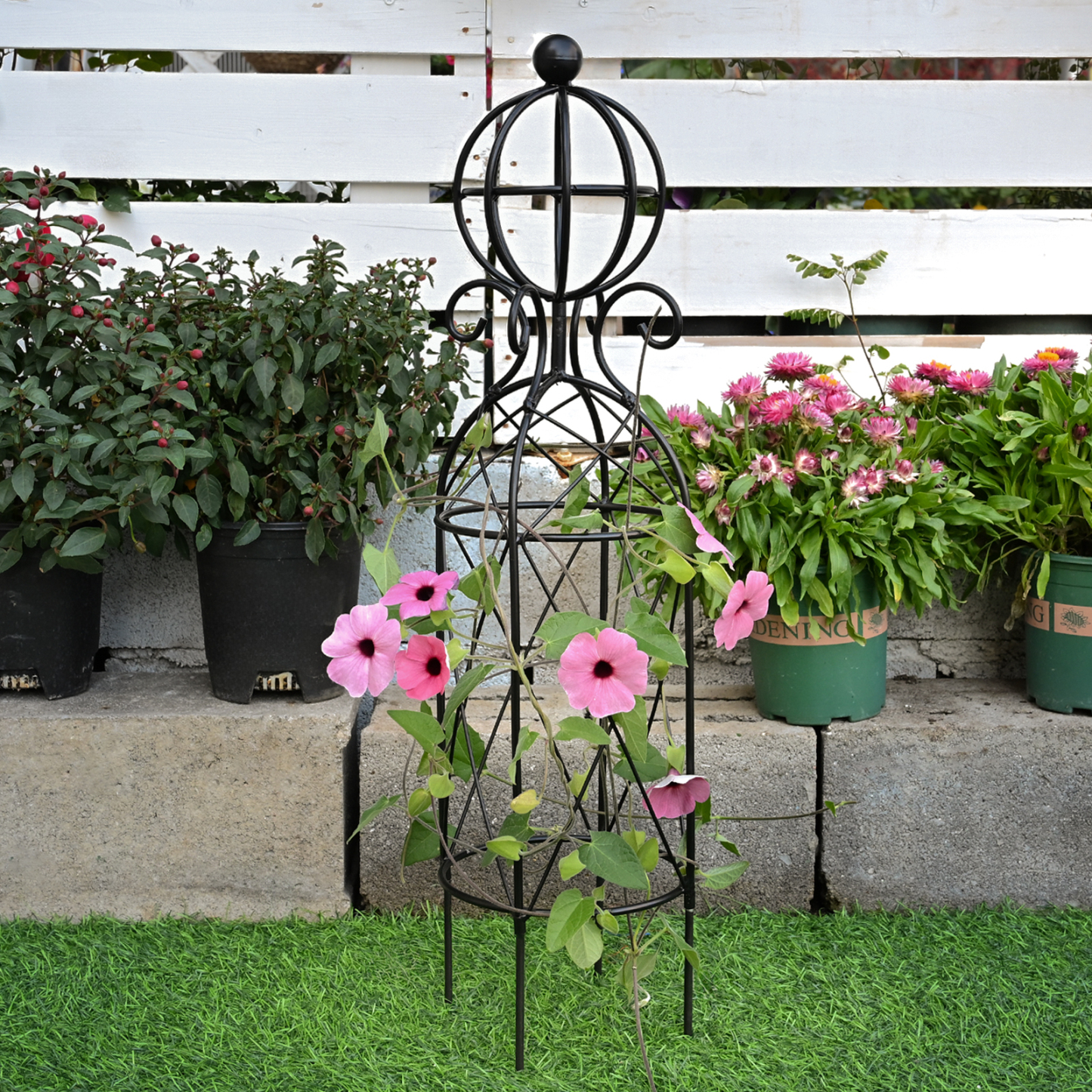 27.1" Metal Obelisk Trellis - Rust-Proof Garden Support