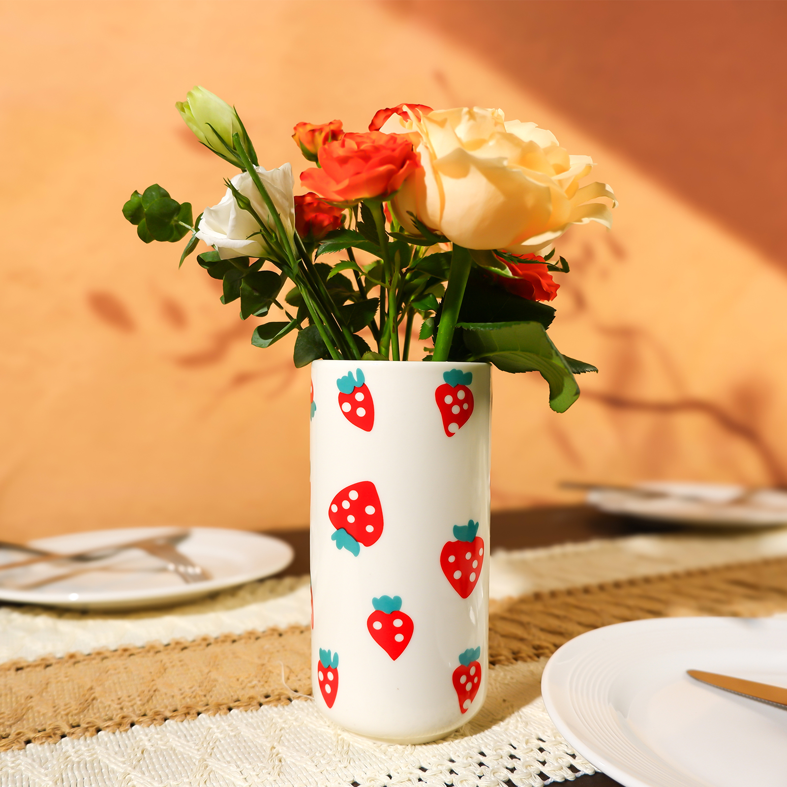 Ceramic Dice Vase for Dried Flowers - Modern Home Decor