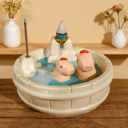 Capybara Backflow Incense Burner with Waterfall Effect