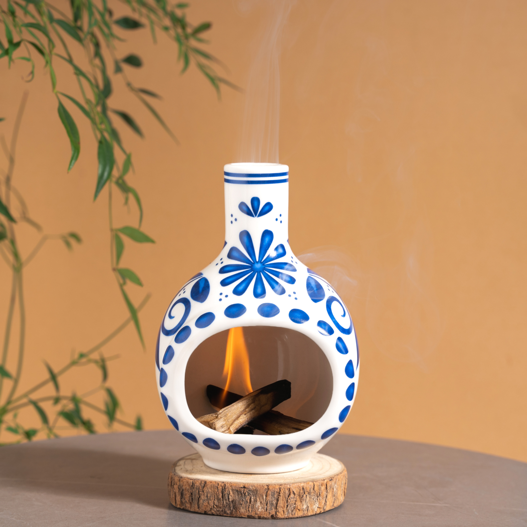 Handmade Ceramic Palo Santo Holder Burner | Mini Chimenea for Sage & Meditation Rituals