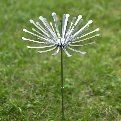 Dandelion Metal Garden Stakes - Weather-Resistant Steel Decor-MOUGIGI