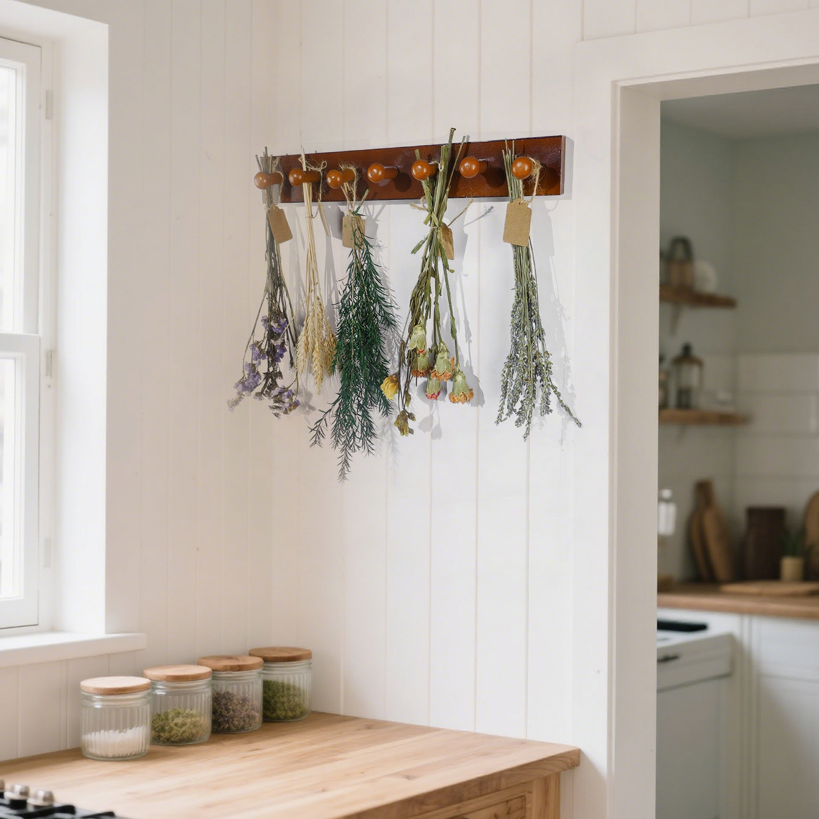 Rustic Herb Drying Rack - Holds 7 Bouquets